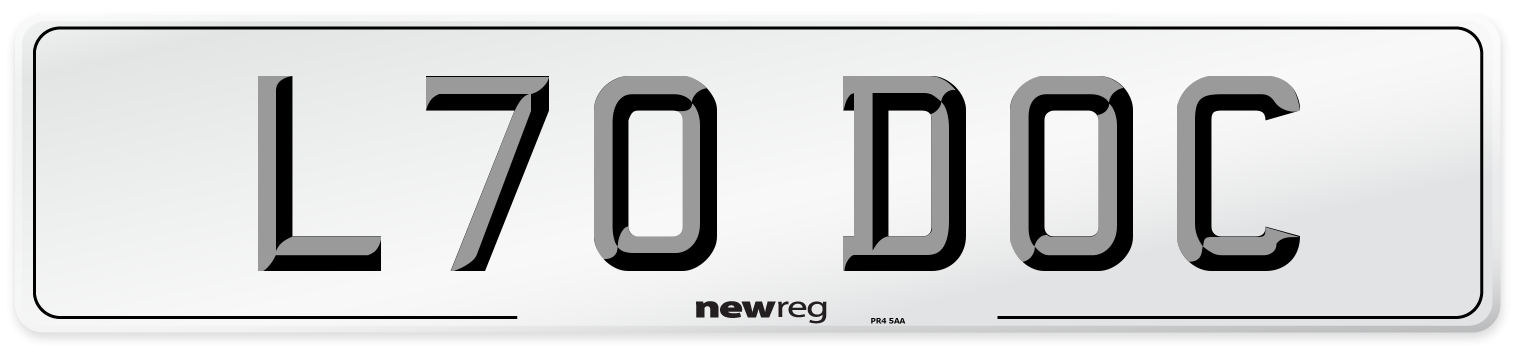L70 DOC Front Number Plate