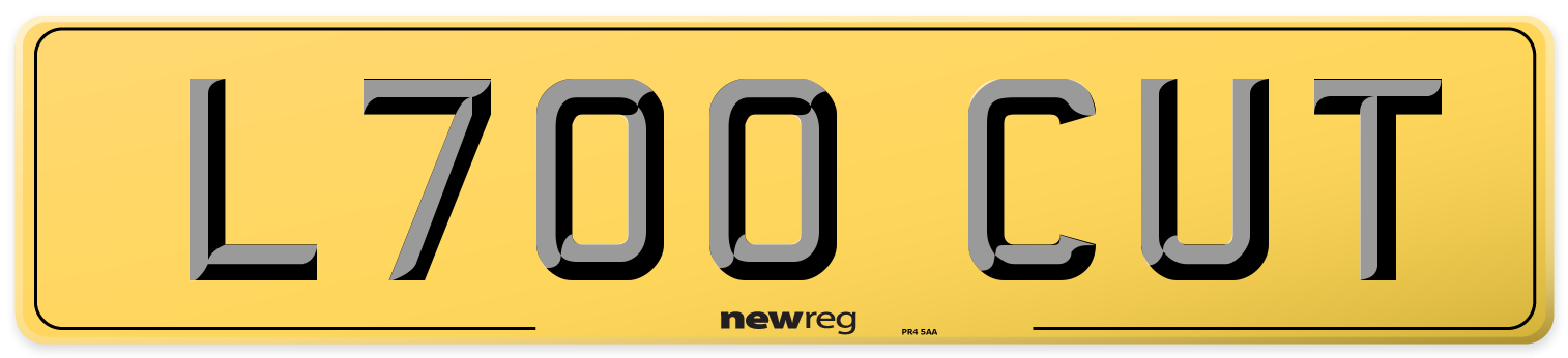 L700 CUT Rear Number Plate