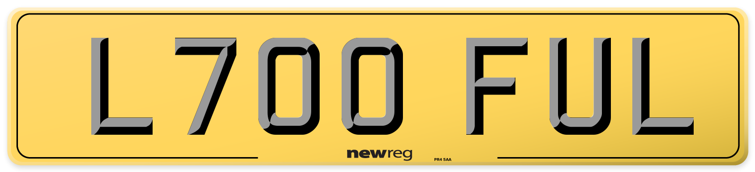 L700 FUL Rear Number Plate