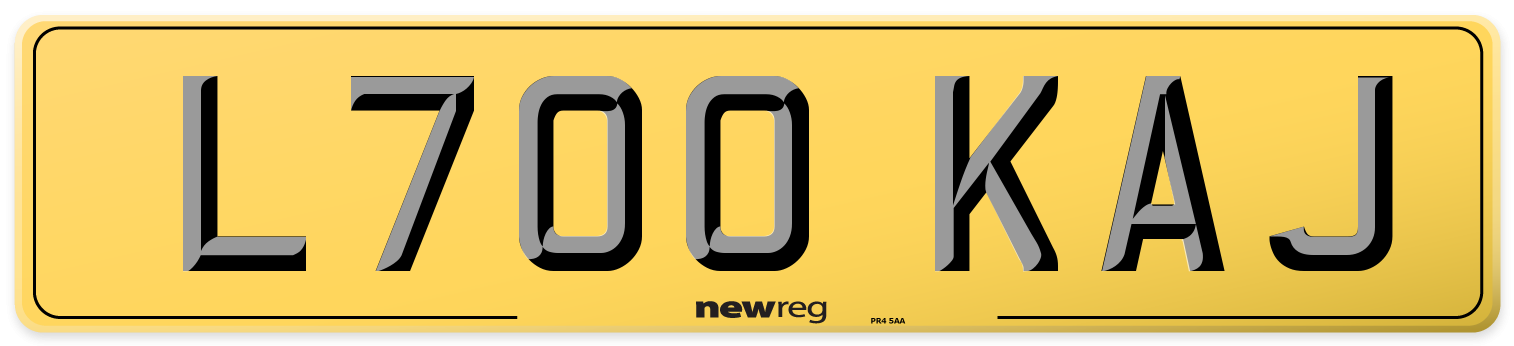 L700 KAJ Rear Number Plate