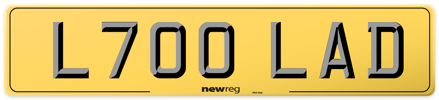 L700 LAD Rear Number Plate