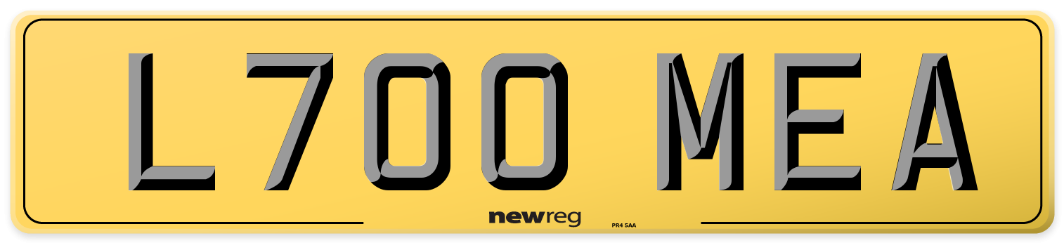 L700 MEA Rear Number Plate