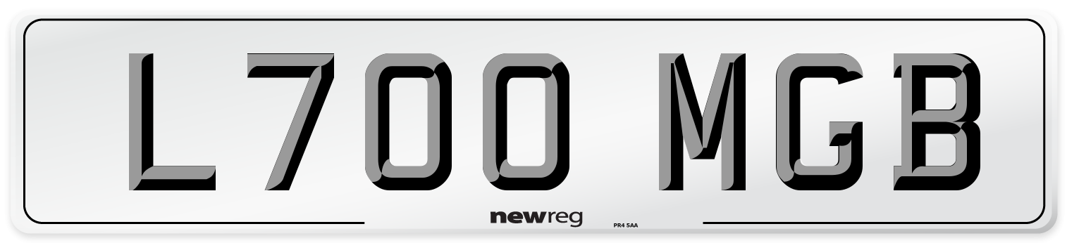 L700 MGB Front Number Plate