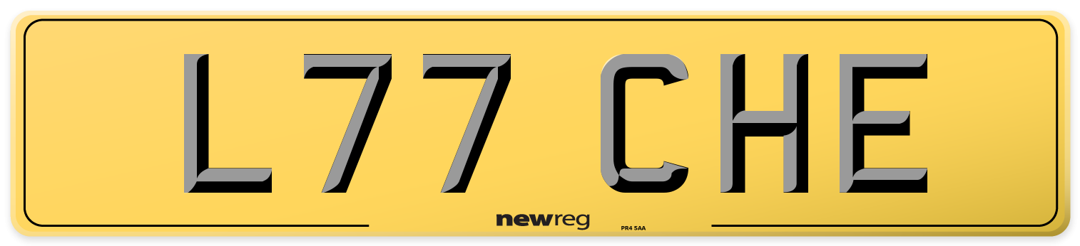 L77 CHE Rear Number Plate