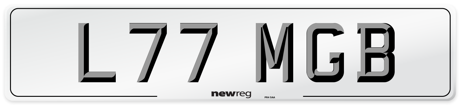 L77 MGB Front Number Plate