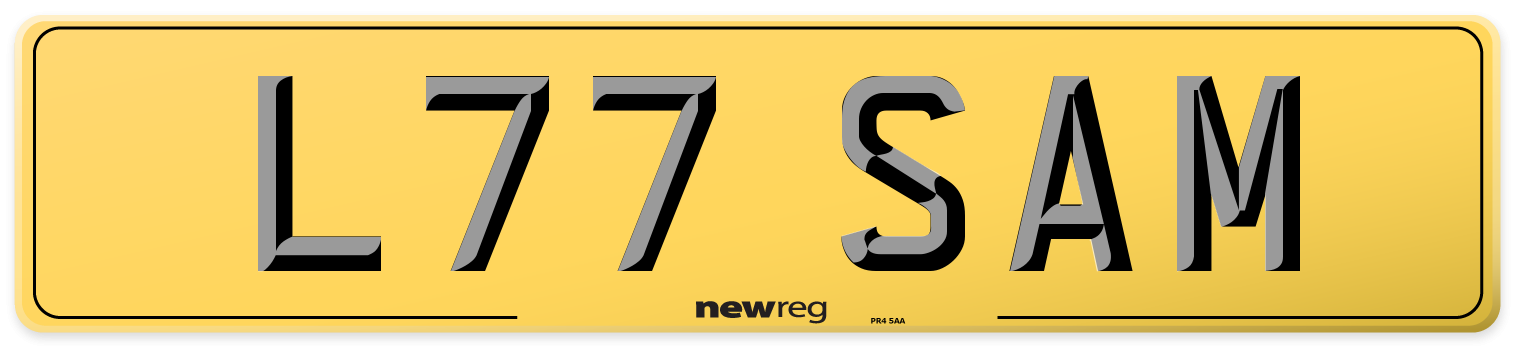 L77 SAM Rear Number Plate