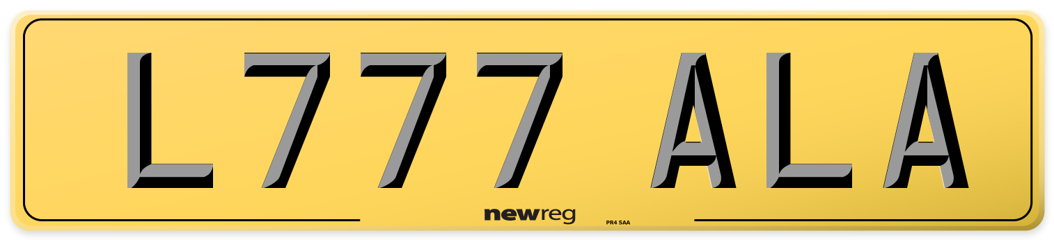 L777 ALA Rear Number Plate