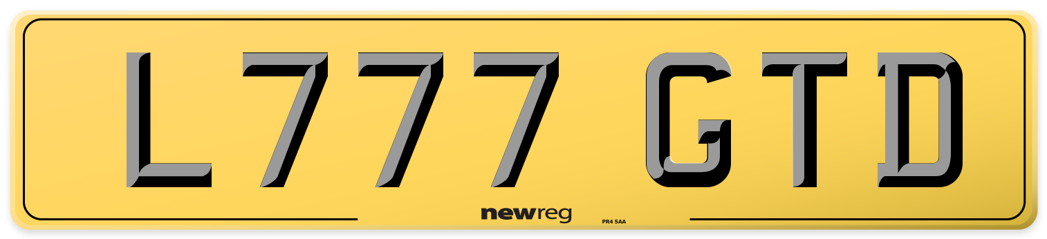 L777 GTD Rear Number Plate