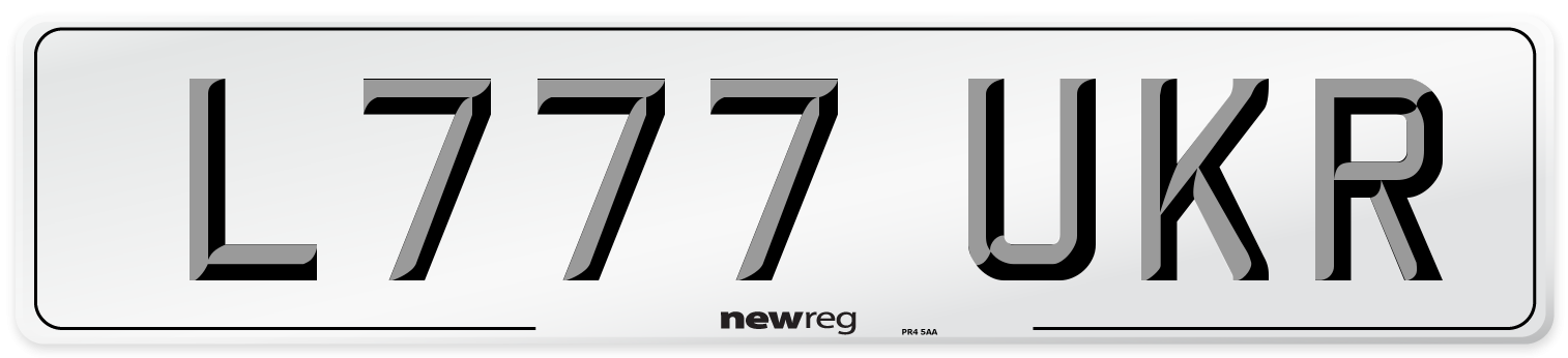 L777 UKR Front Number Plate