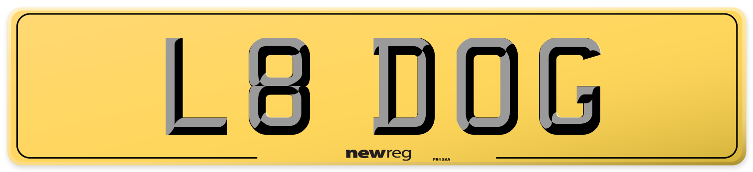 L8 DOG Rear Number Plate