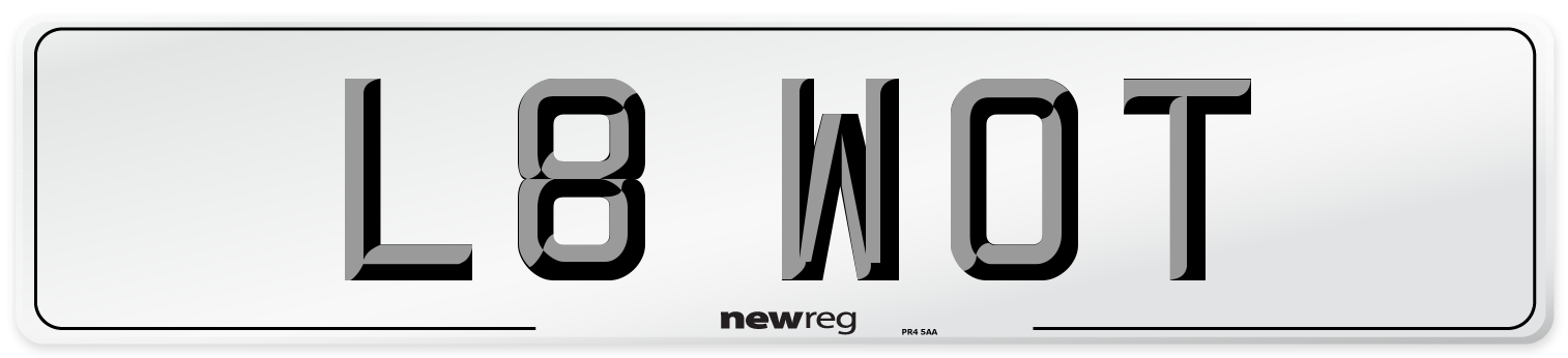 L8 WOT Front Number Plate