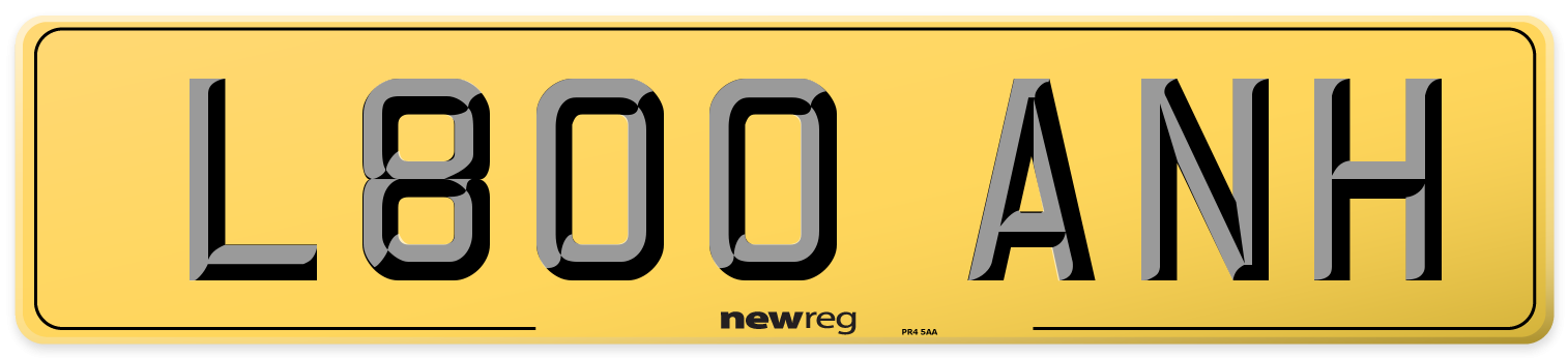 L800 ANH Rear Number Plate