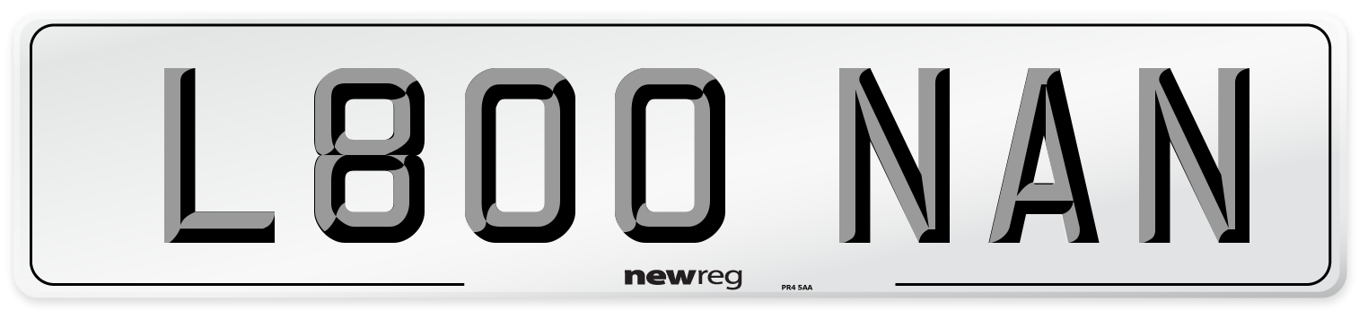L800 NAN Front Number Plate