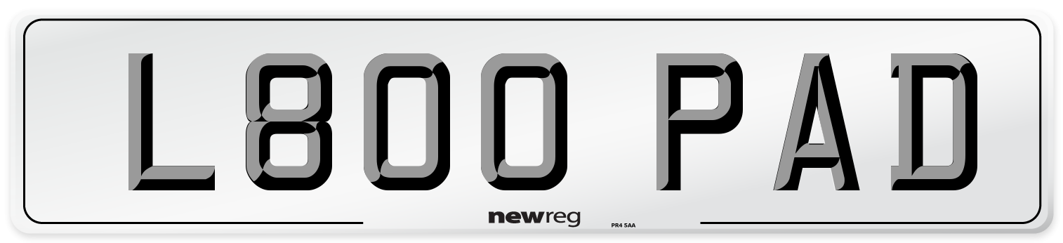 L800 PAD Front Number Plate