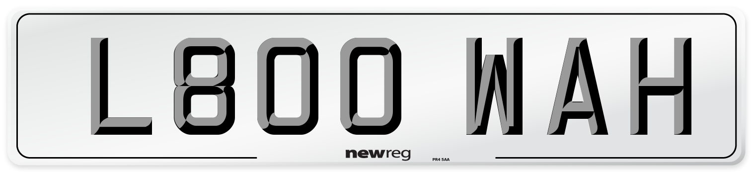 L800 WAH Front Number Plate