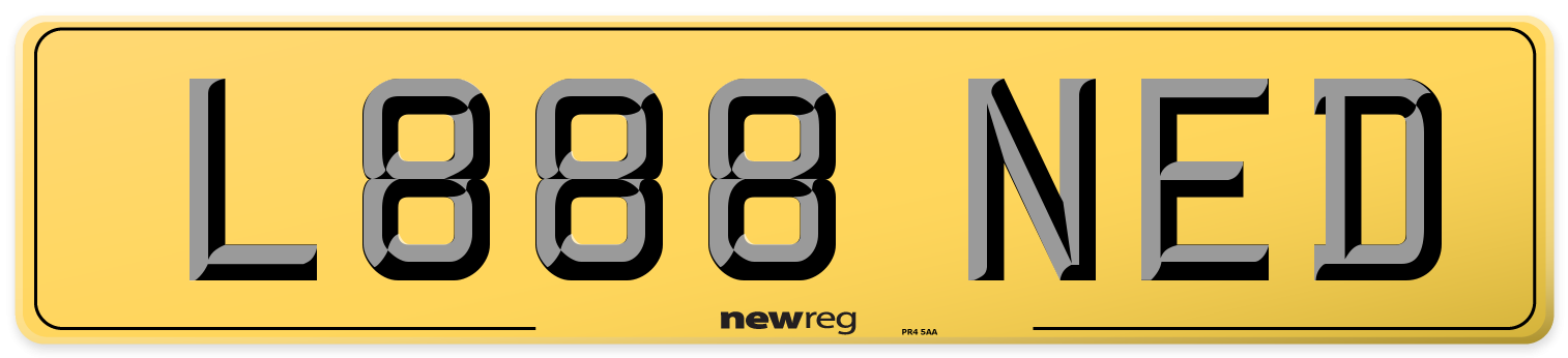 L888 NED Rear Number Plate