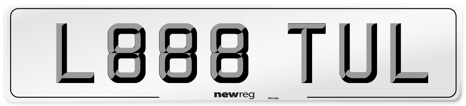 L888 TUL Front Number Plate