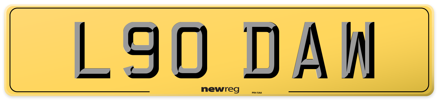 L90 DAW Rear Number Plate