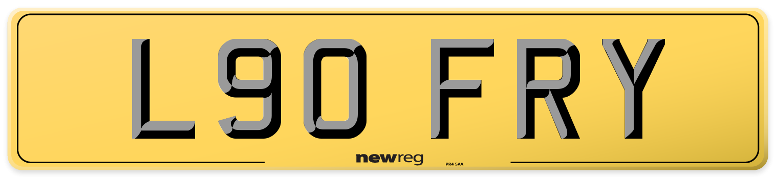 L90 FRY Rear Number Plate