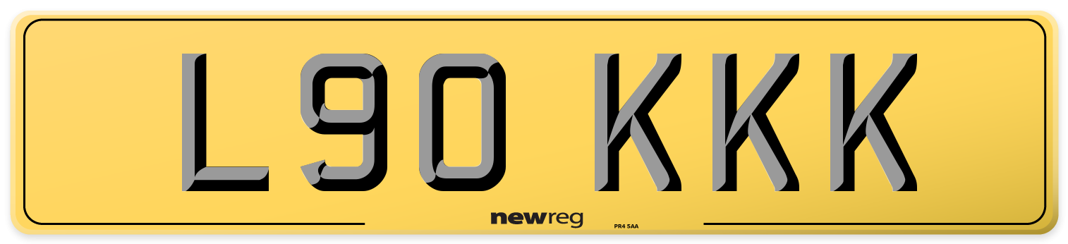 L90 KKK Rear Number Plate