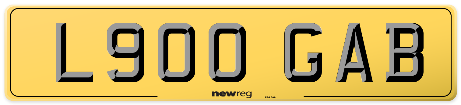 L900 GAB Rear Number Plate
