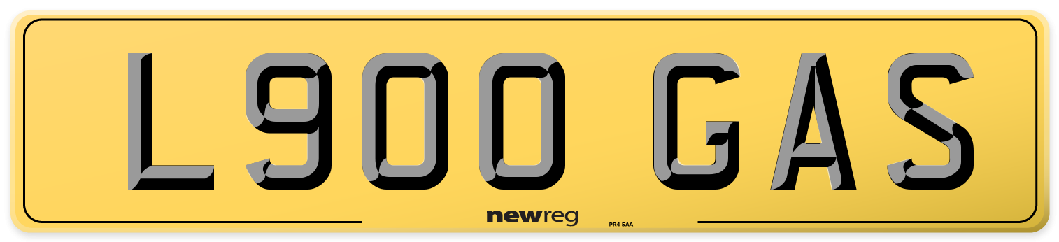 L900 GAS Rear Number Plate