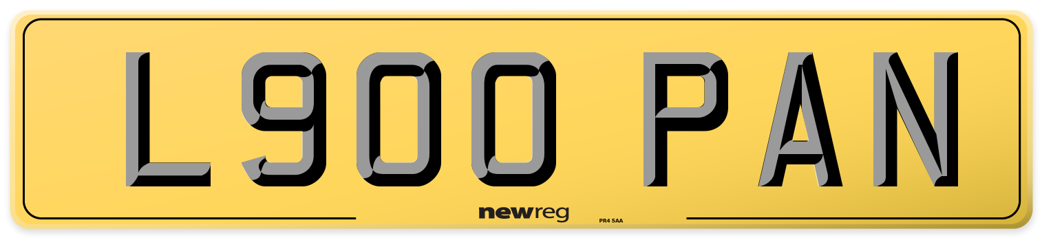 L900 PAN Rear Number Plate