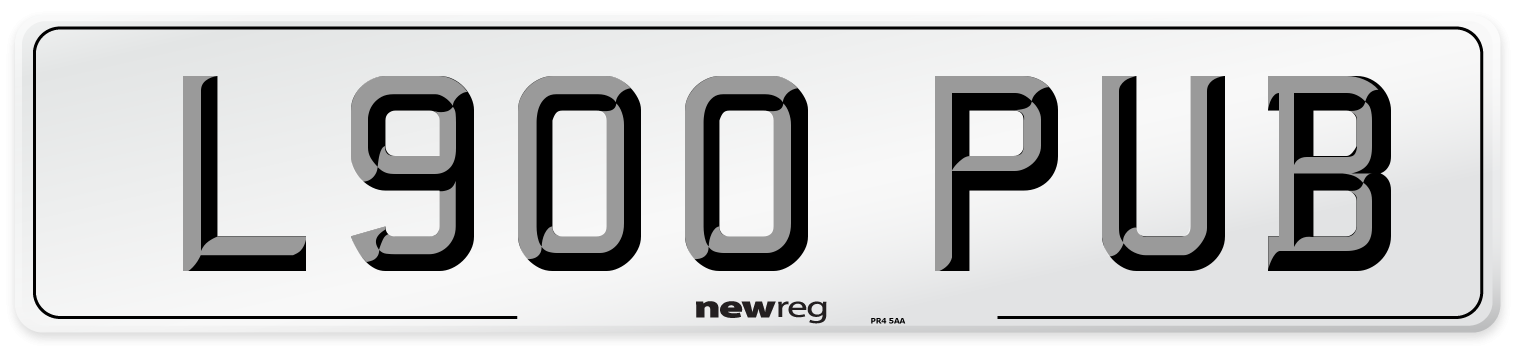 L900 PUB Front Number Plate