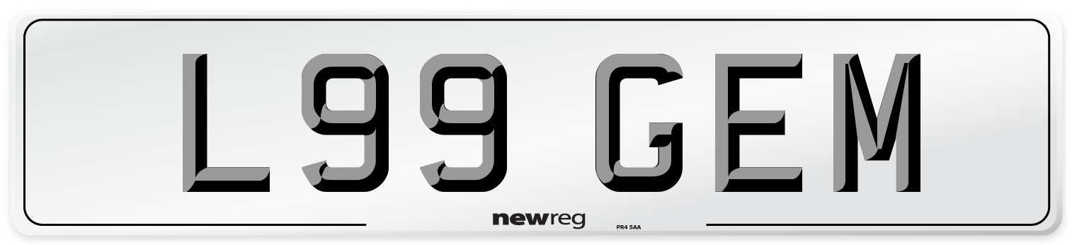 L99 GEM Front Number Plate