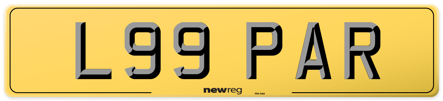 L99 PAR Rear Number Plate