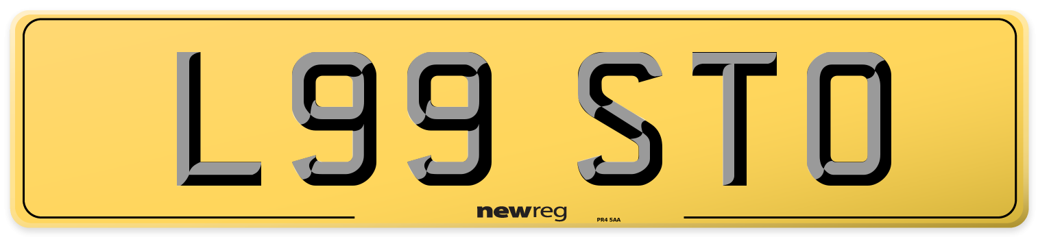 L99 STO Rear Number Plate