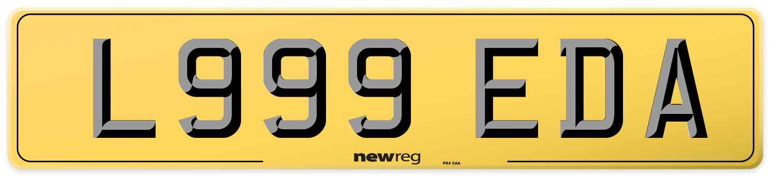 L999 EDA Rear Number Plate