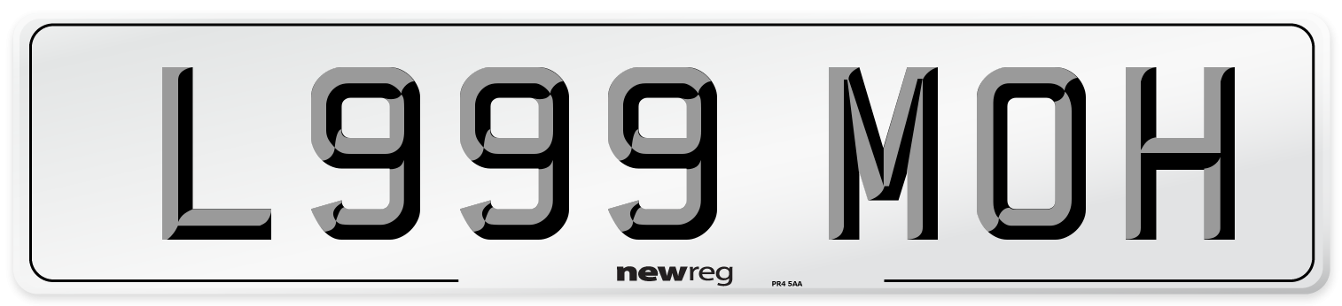 L999 MOH Front Number Plate