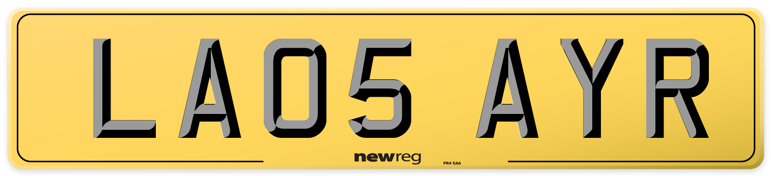 LA05 AYR Rear Number Plate