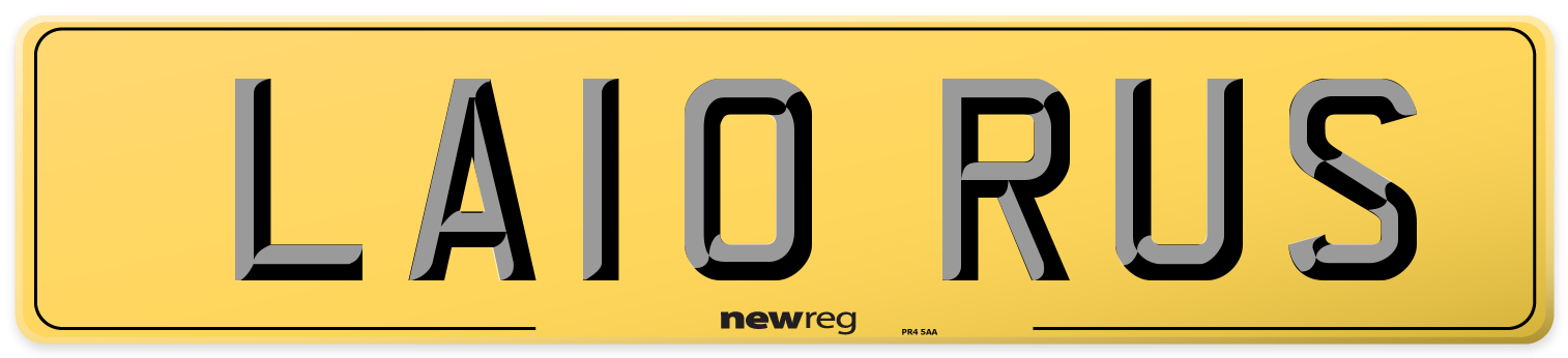 LA10 RUS Rear Number Plate