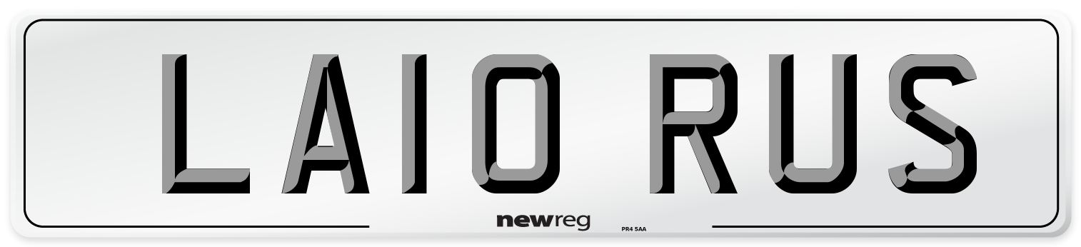 LA10 RUS Front Number Plate