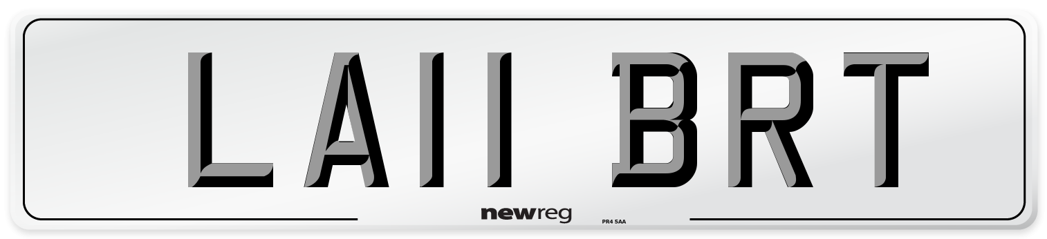 LA11 BRT Front Number Plate