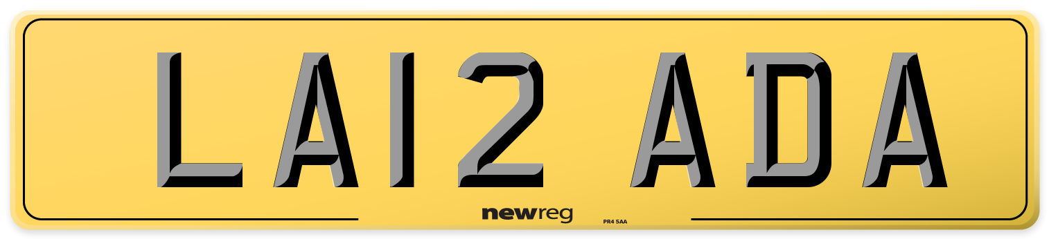 LA12 ADA Rear Number Plate