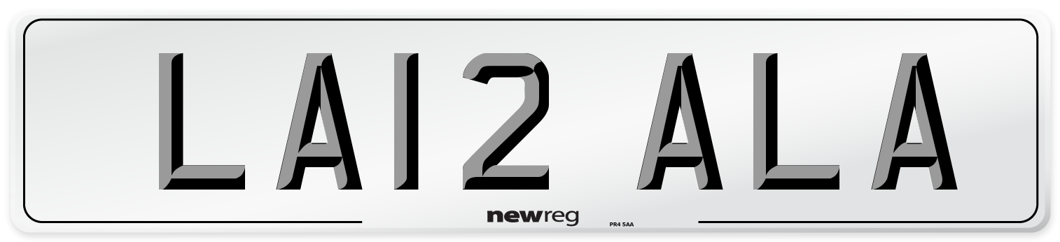 LA12 ALA Front Number Plate