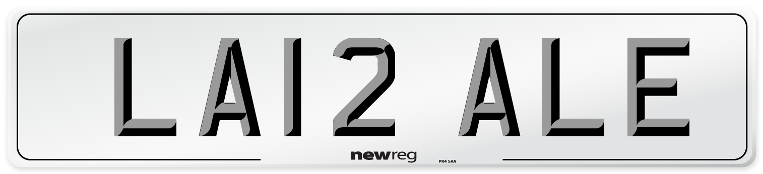 LA12 ALE Front Number Plate