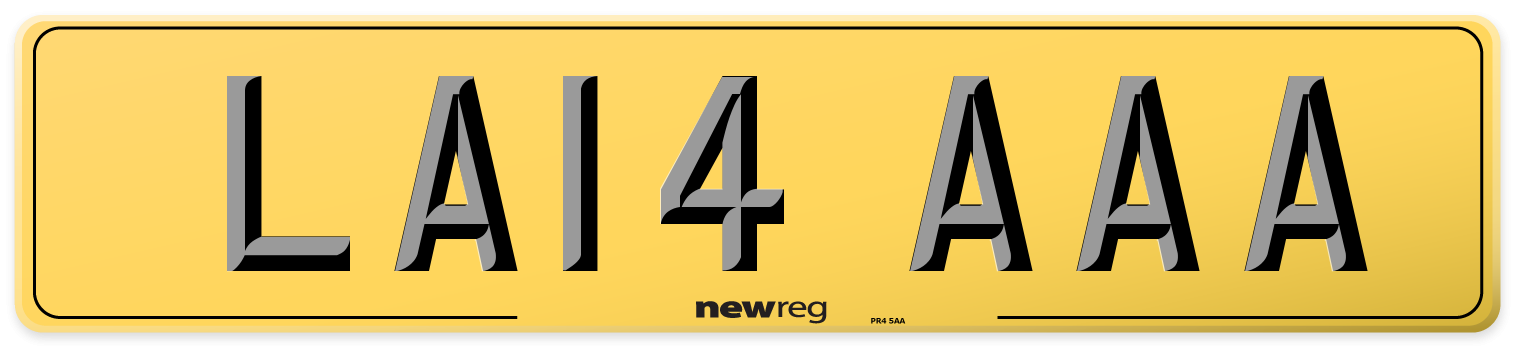 LA14 AAA Rear Number Plate