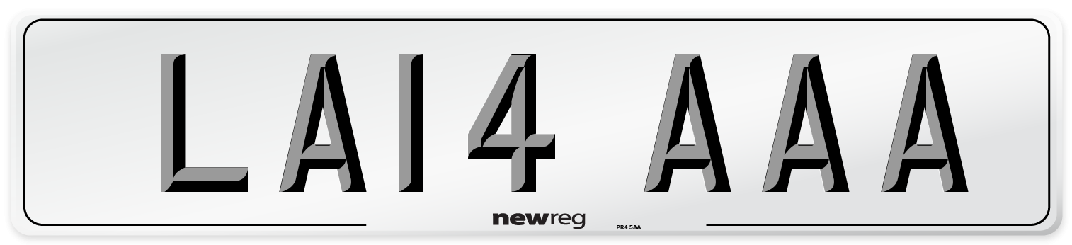 LA14 AAA Front Number Plate