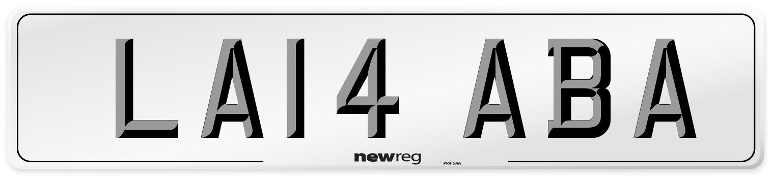 LA14 ABA Front Number Plate