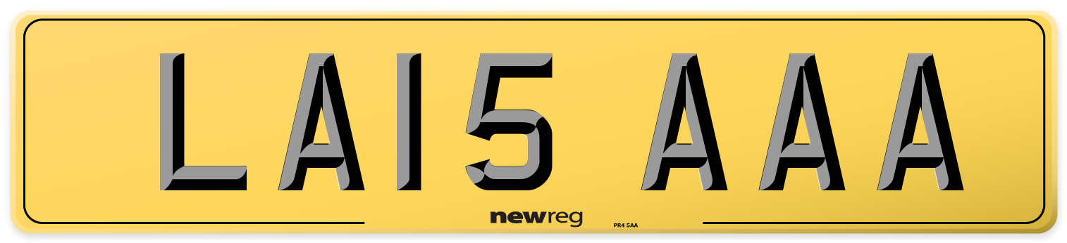 LA15 AAA Rear Number Plate