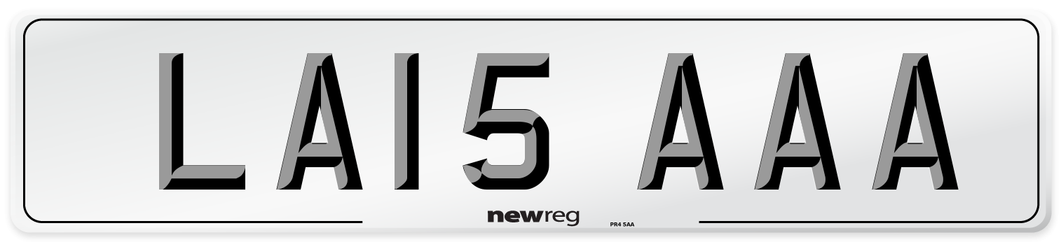 LA15 AAA Front Number Plate