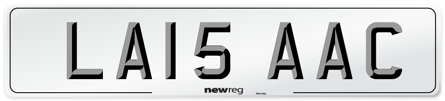 LA15 AAC Front Number Plate