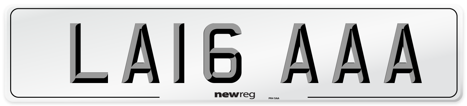 LA16 AAA Front Number Plate
