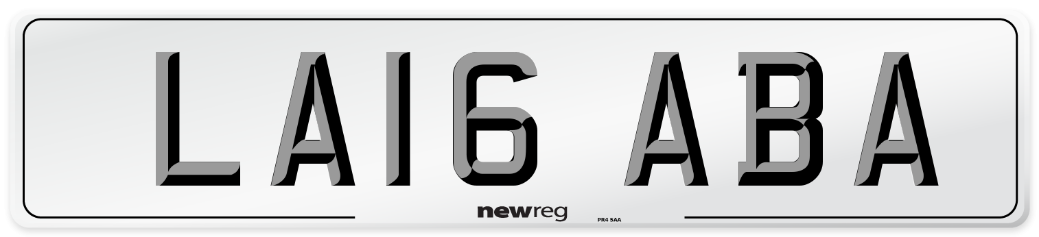 LA16 ABA Front Number Plate