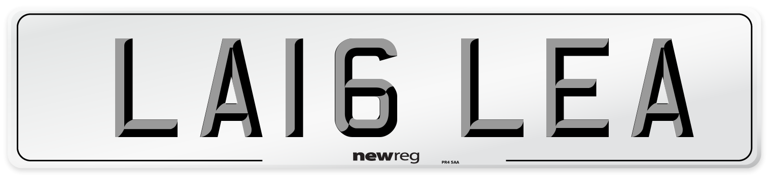 LA16 LEA Front Number Plate