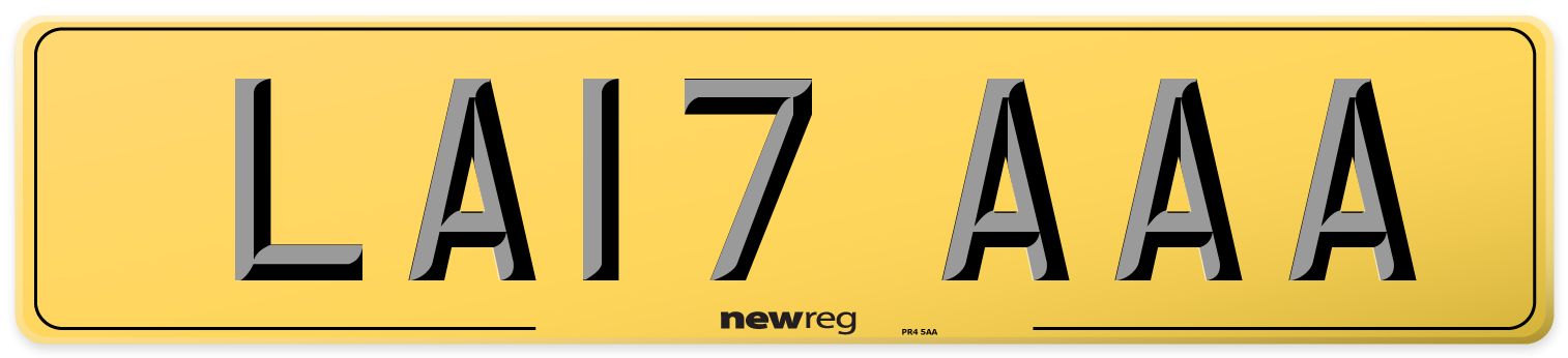 LA17 AAA Rear Number Plate